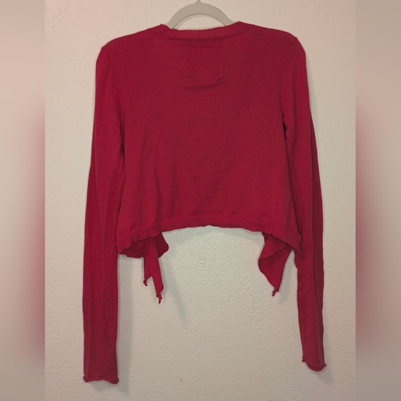 Abercrombie & Fitch Vibrant Red Ruffled Sweater - Picture 2 of 6